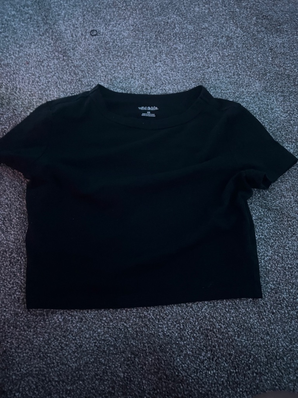 wild fable Black Short Sleeve Crop Top